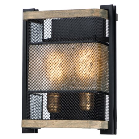 Maxim Boundry 2-Light Wall Sconce 27562BKBWAB